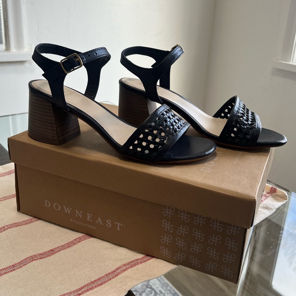 Braided Leather Signature Strap Heel